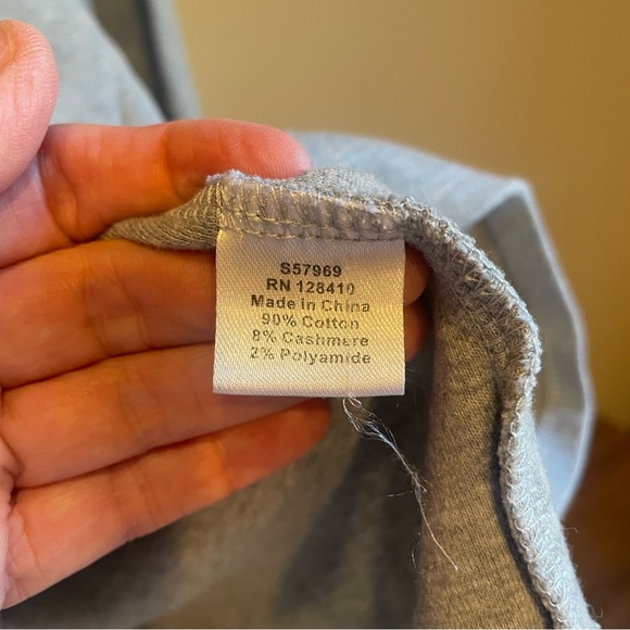 Ann Mashburn Grey Jersey Top Ruffle Neck, size L - Picture 7 of 8